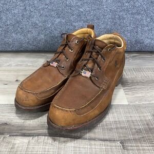 VTG Chippewa Work Boots Mens Size 10D Leather Classic Vibram Gumlite USA Moc Toe